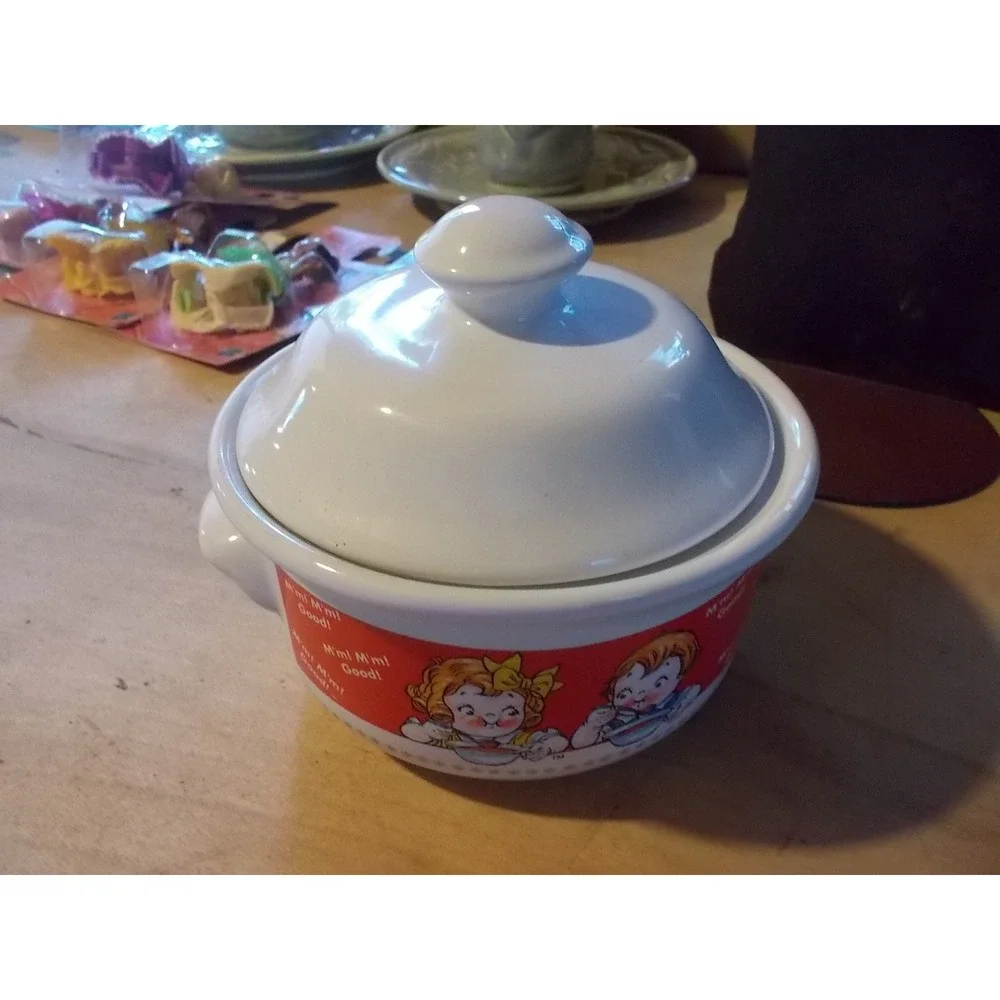 Vintage 1998 Campbells Soup Kids Ceramic Tureen Bowl with Lid Houston Harvest